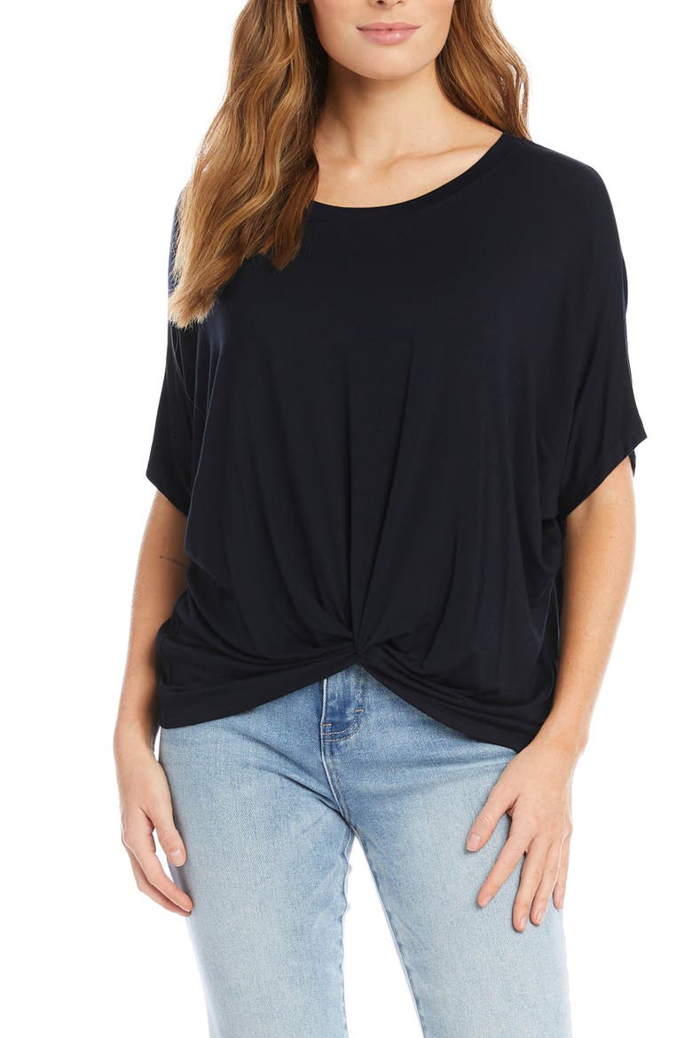 Dolman Sleeve Twist Front Top, Main, color, BLACK