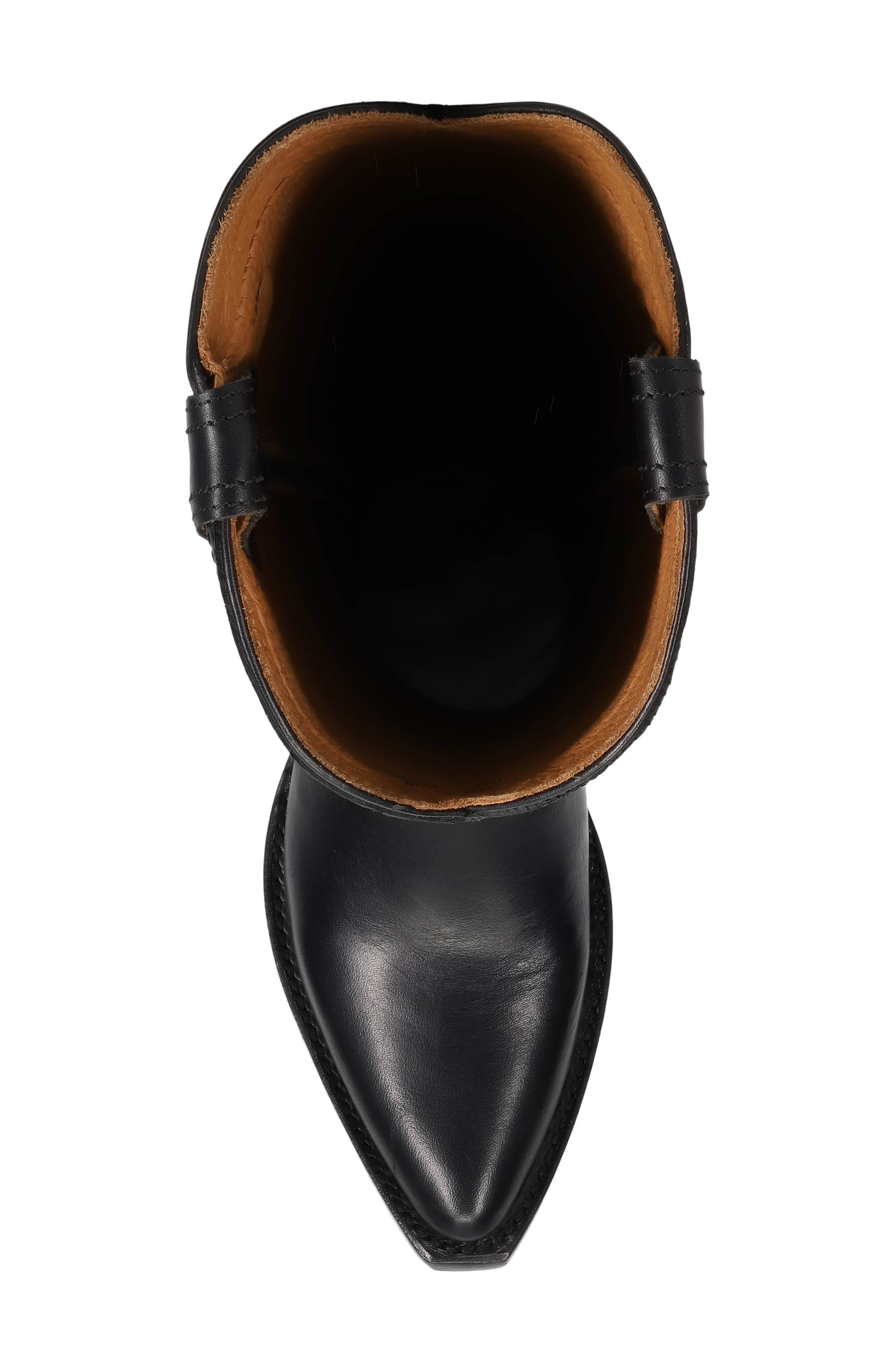 Frye Sacha Knee High Western Boot, Alternate, color, Black