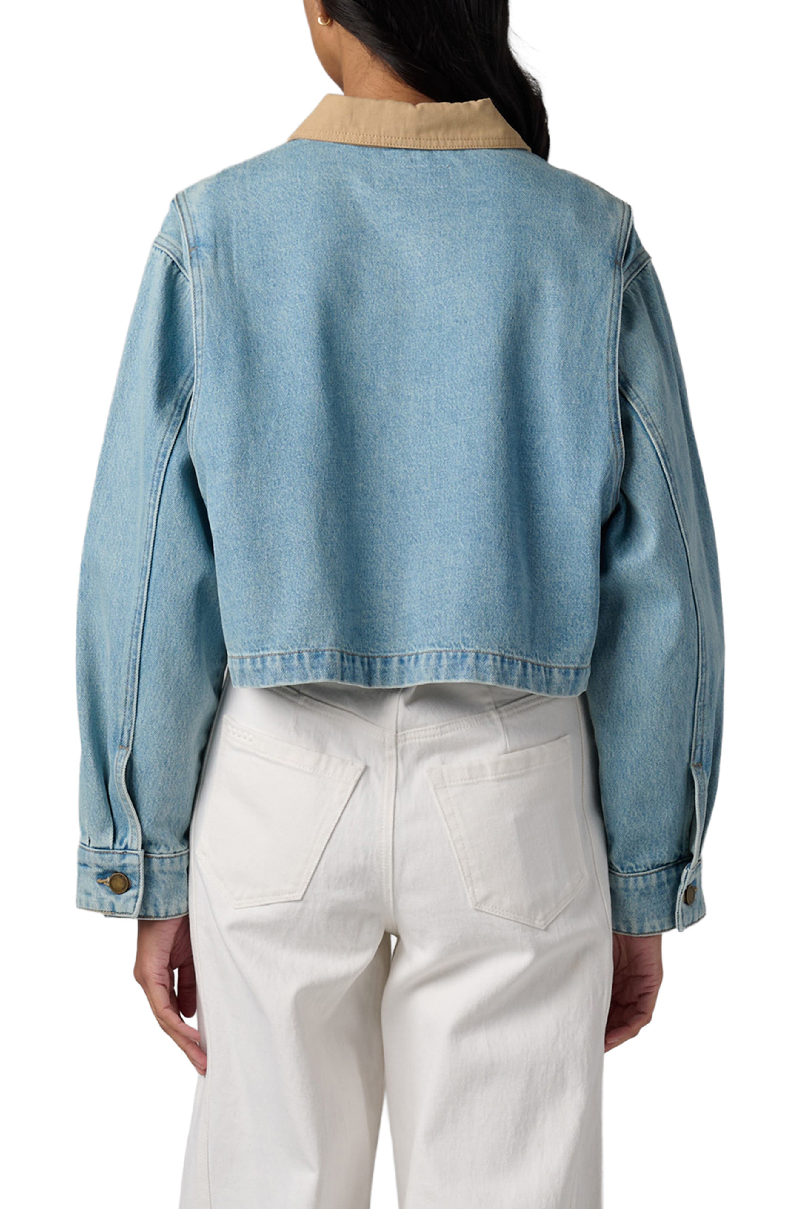 Denim Crop Chore Jacket - image 2