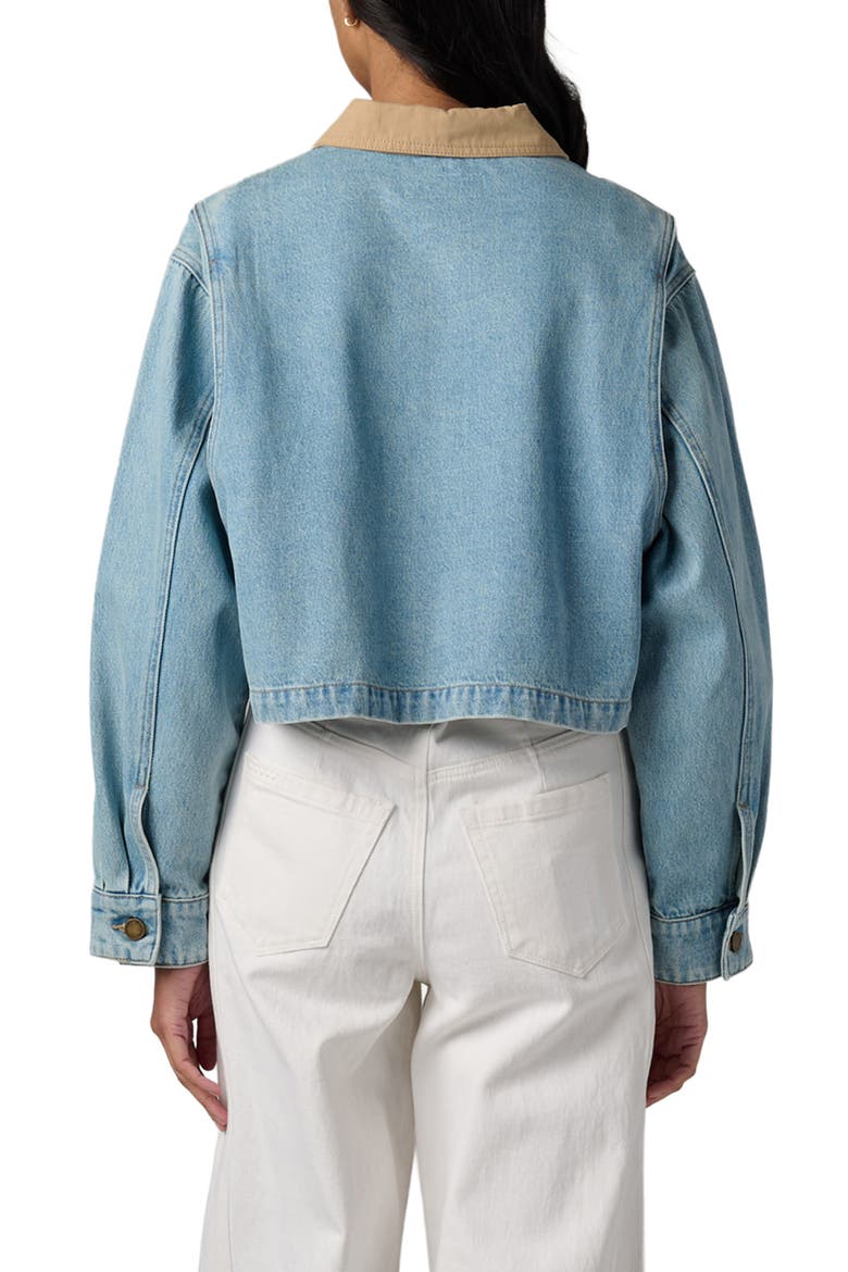 Denim Crop Chore Jacket, Alternate, color, COFFEE RUN