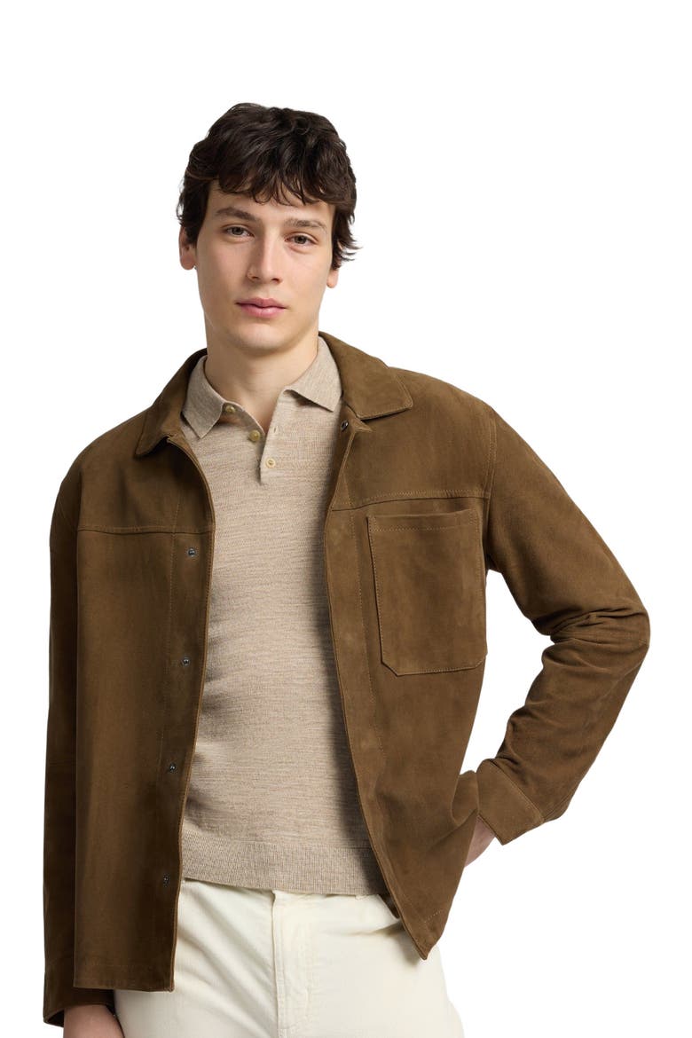 Suede Work Overshirt, Alternate, color, Doe