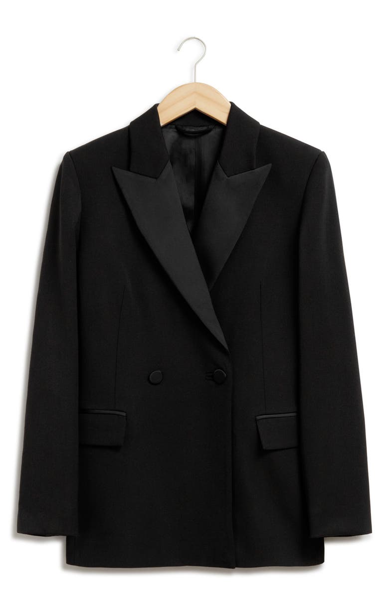 & Other Stories Wool Blend Tuxedo Blazer, Alternate, color, 