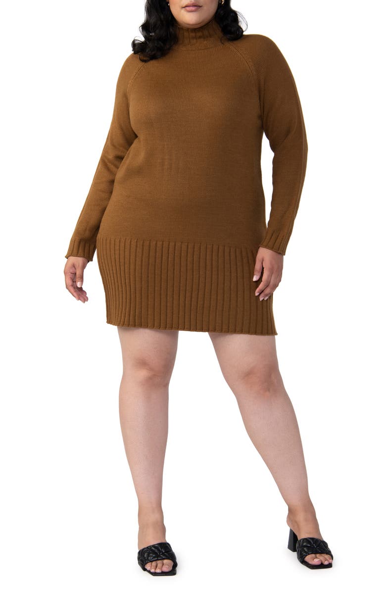 Sanctuary Long Sleeve Turtleneck Sweater Dress, Main, color,