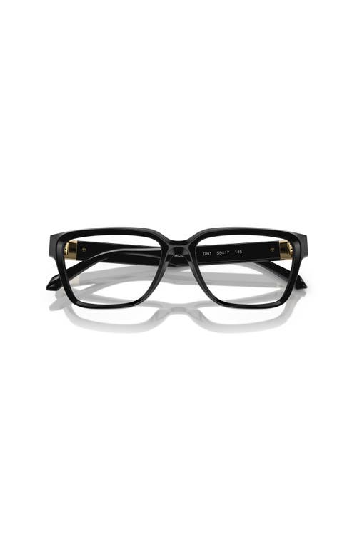 Versace 55mm Rectangle Optical Glasses In Black