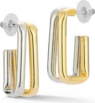 GLAZE JEWELRY Two Tone Statement Hoop Earrings