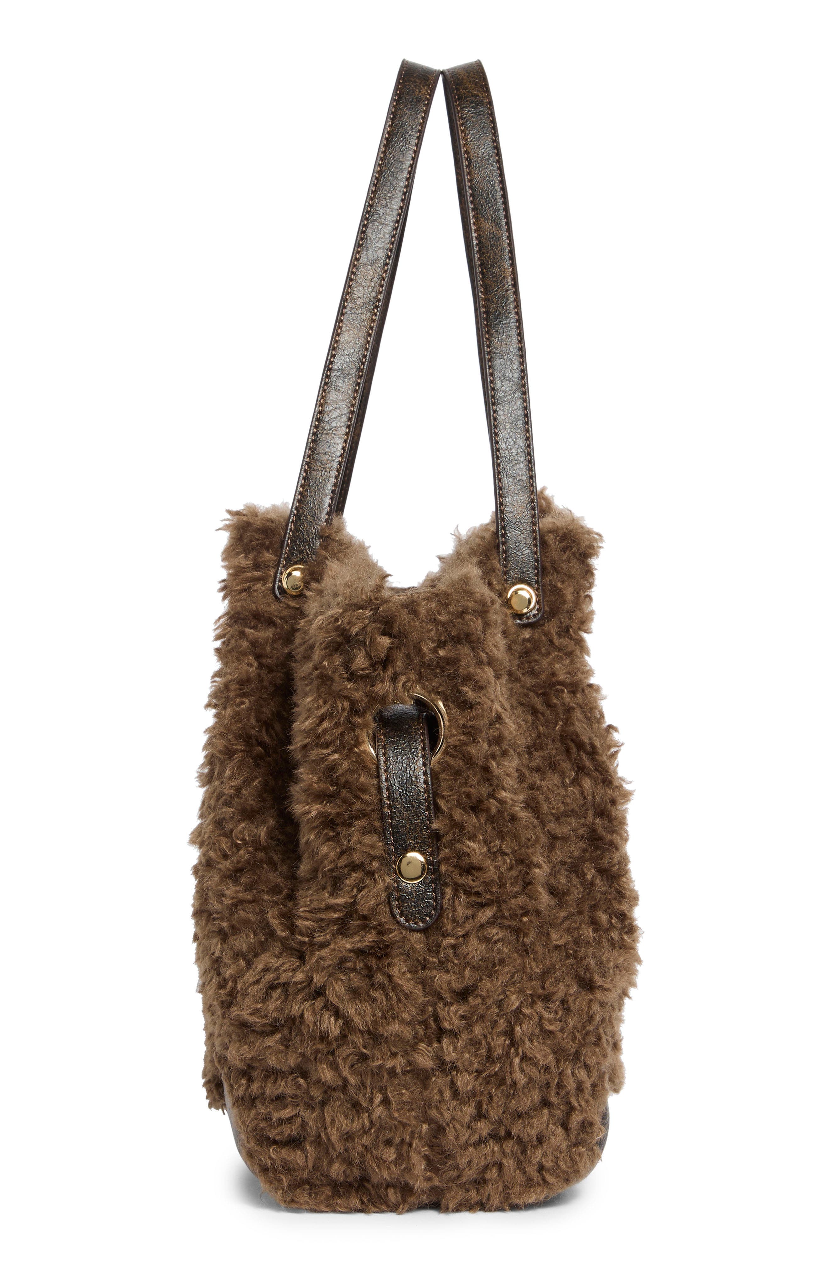 Nomad Faux Fur Tote, Alternate, color, CHOCOLATE
