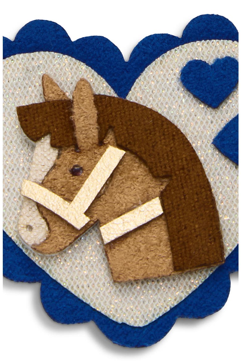 Kids' Pony Heart Scallop 2-Pack Hair Clips, Alternate, color, BLUE