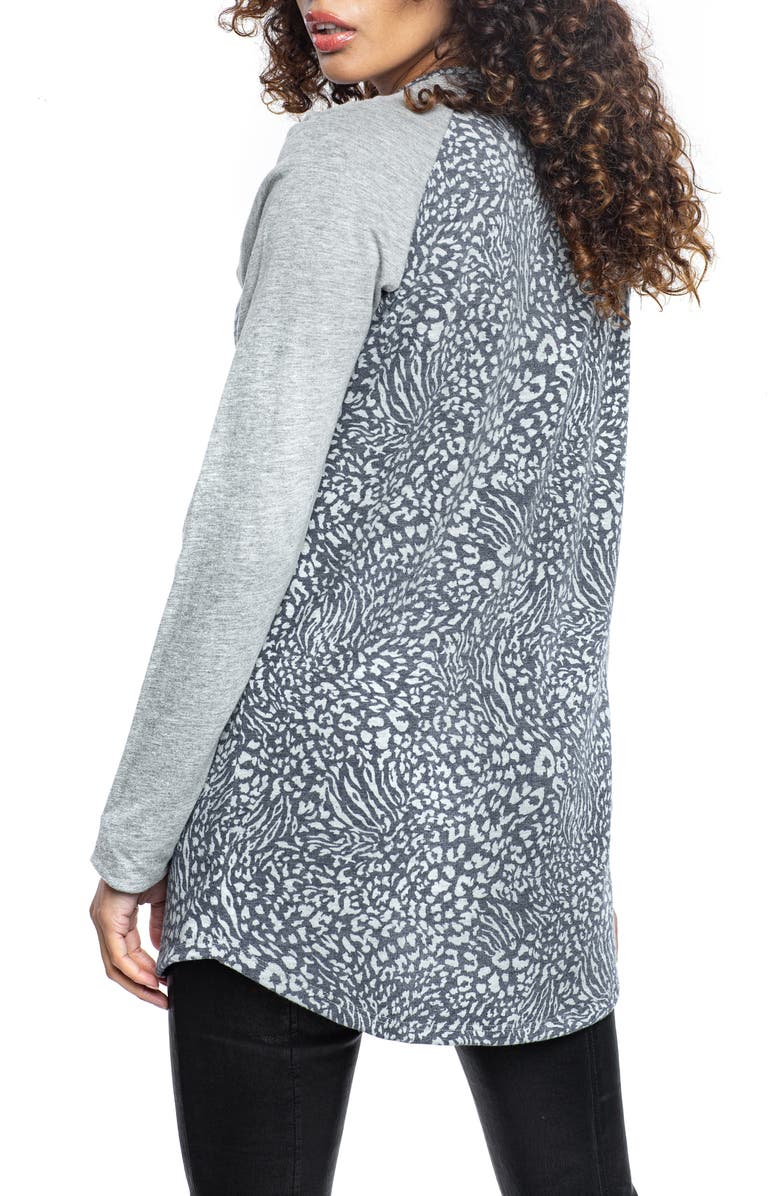 Found Denim Animal Print Raglan Sleeve T-Shirt, Alternate, color, 