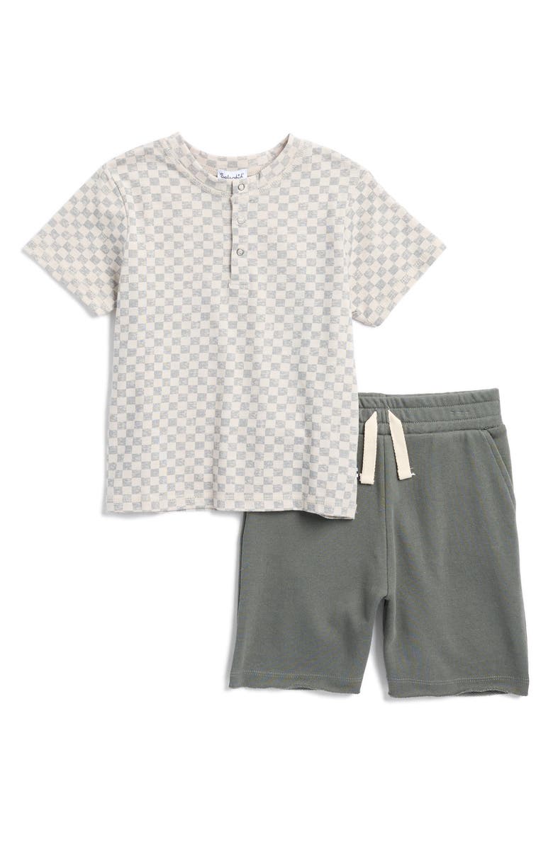 Splendid Kids' Checkered Henley & Shorts Set, Main, color, 