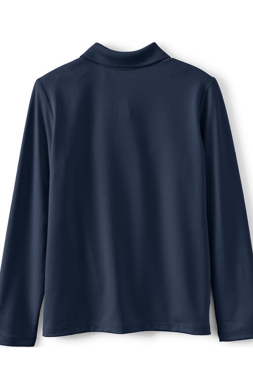 Lands' End School Uniform Girls Long Sleeve Feminine Fit Rapid Dry Polo Shirt In Black