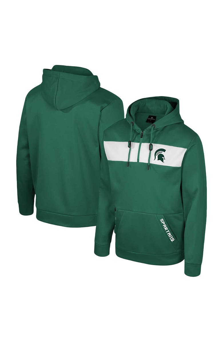 COLOSSEUM Men's Colosseum Green Michigan State Spartans Quarter-Zip Hoodie, Main, color, Green
