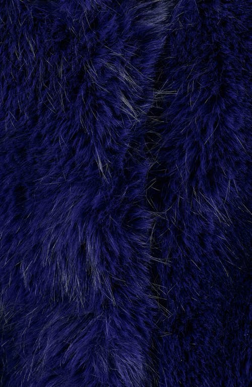Mango X Kaia Gerber Faux Fur Coat In Blue