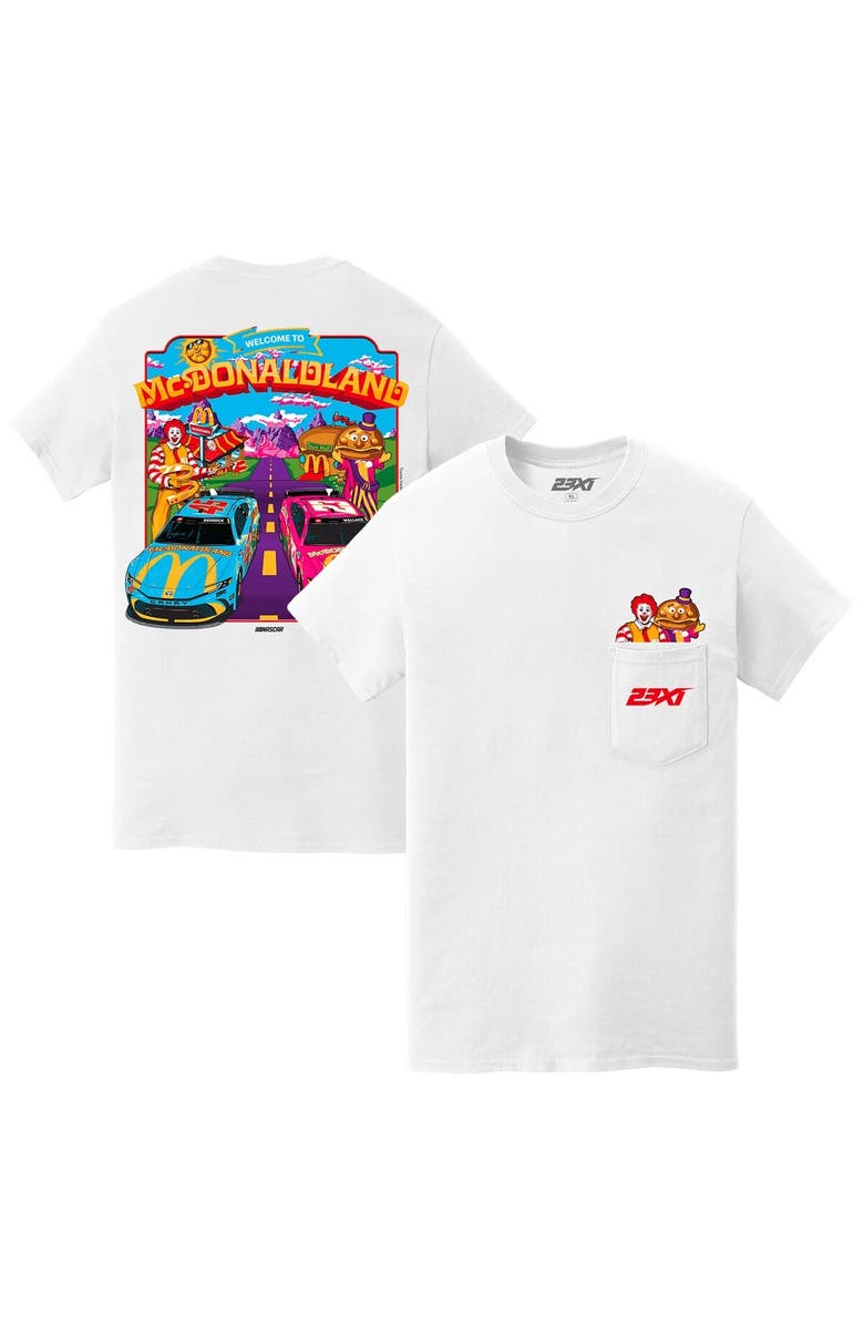 23XI Racing Men's 23XI Racing  White 23XI Racing McDonaldland Pocket T-Shirt, Main, color, White