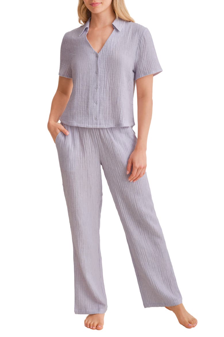 Coastal Cotton Gauze Pajamas, Main, color, COASTAL STRIPE