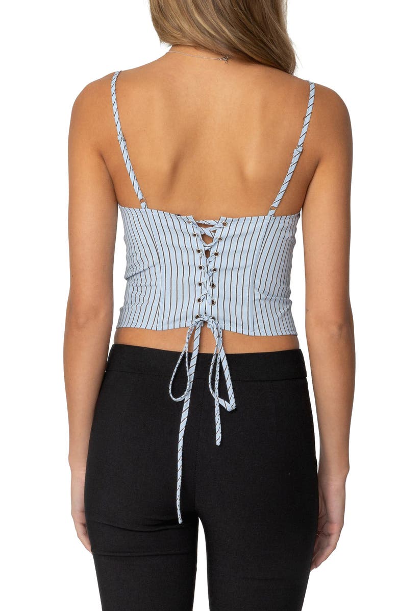 EDIKTED Louis Pinstripe Camisole, Alternate, color, Light-Blue