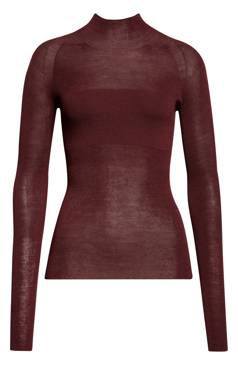 Versace Merino Wool Blend Rib Sweater, Main, color, Burgundy