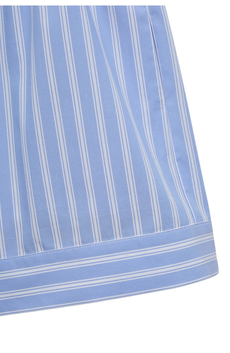 MANGO Stripe Cotton Poplin Shorts, Alternate, color, Sky Blue