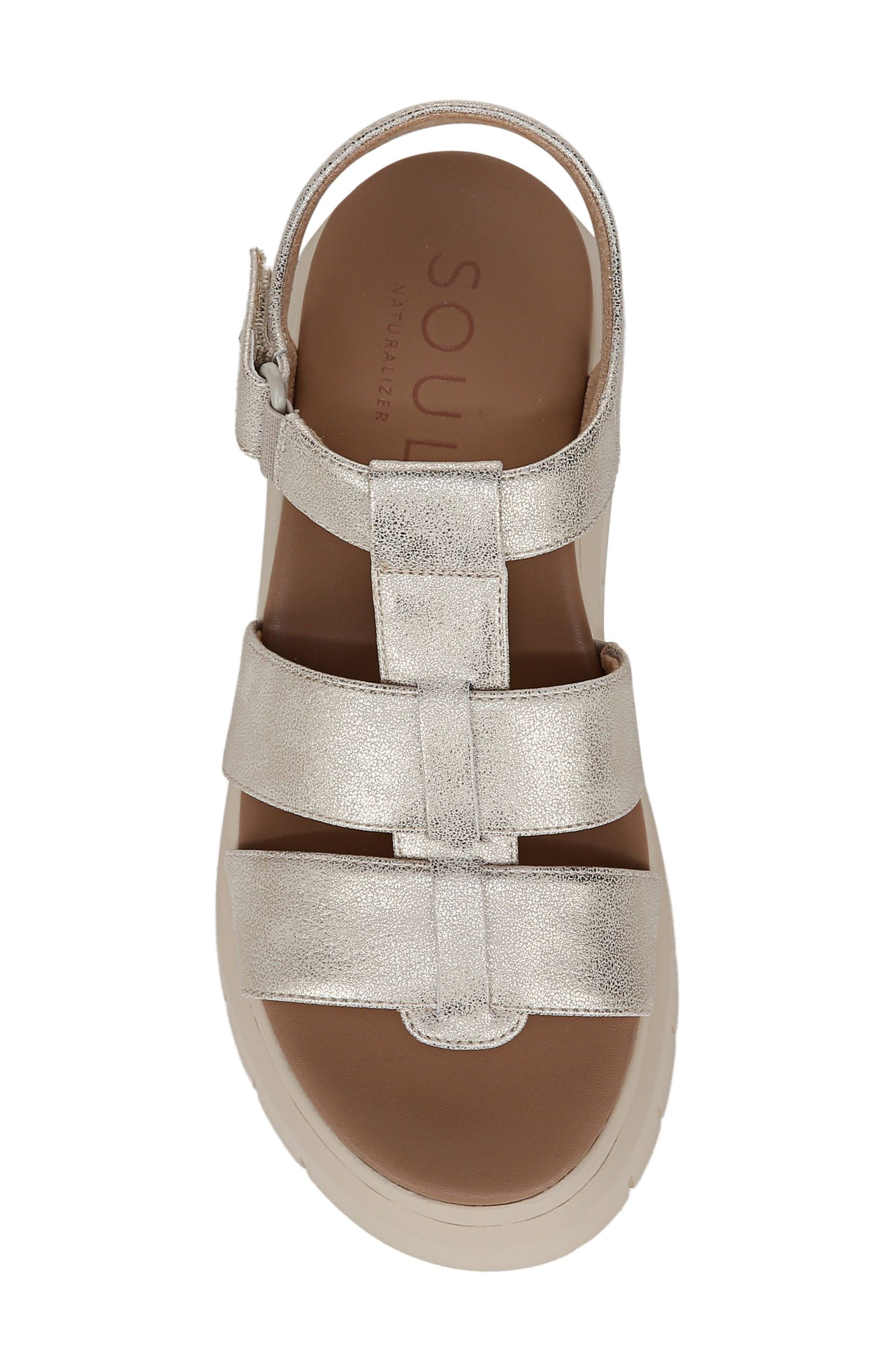 SOUL NATURALIZER Pippa Platform Sandal, Alternate, color, Gold Faux Leather