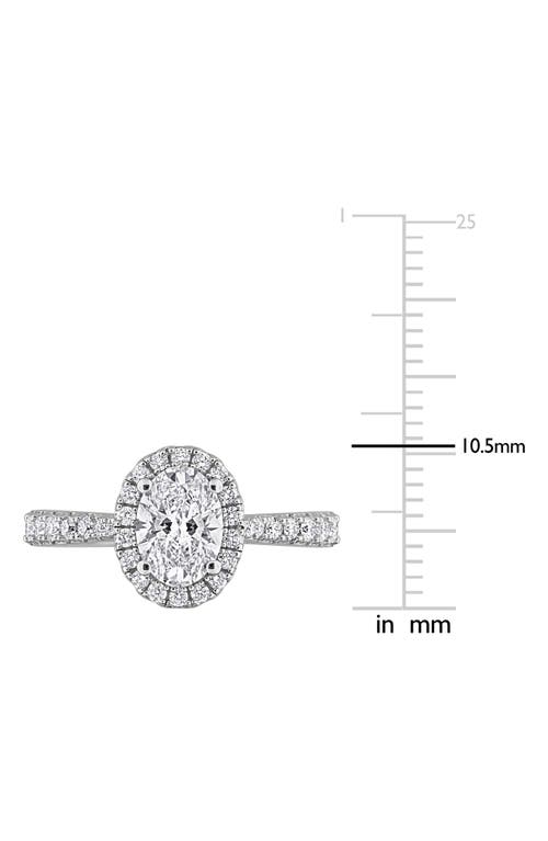 Created Forever Sterling Silver Oval Lab Grown Diamond Halo Engagement Ring In Silver