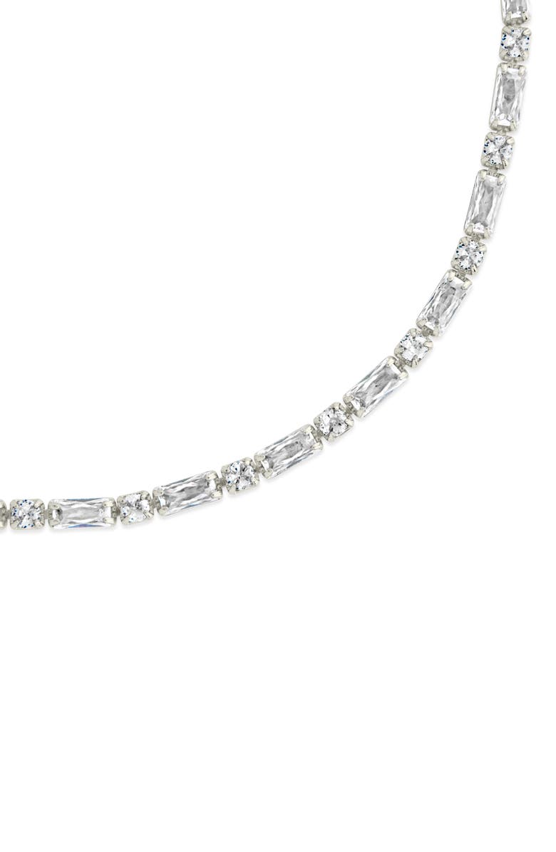 Sterling Forever Georgia Cubic Zirconia Tennis Bracelet, Alternate, color, Silver