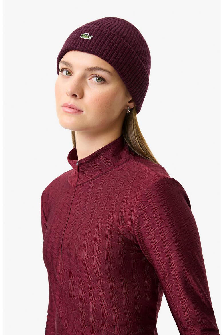 Ribbed Cashmere Blend Beanie, Alternate, color, ZIN