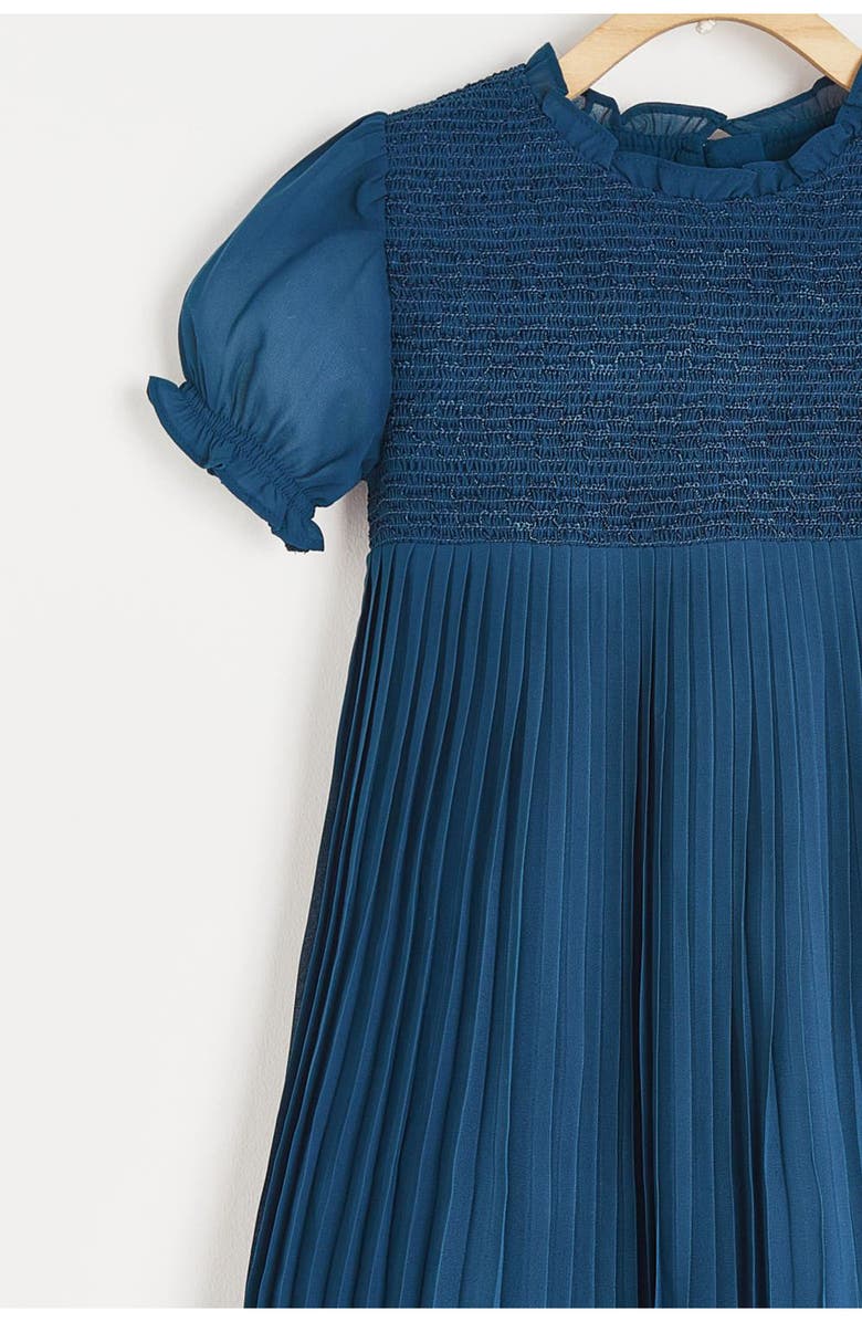 Babycottons Premium Cotton Meryl Pleated Dress For Infant, Alternate, color, Navy