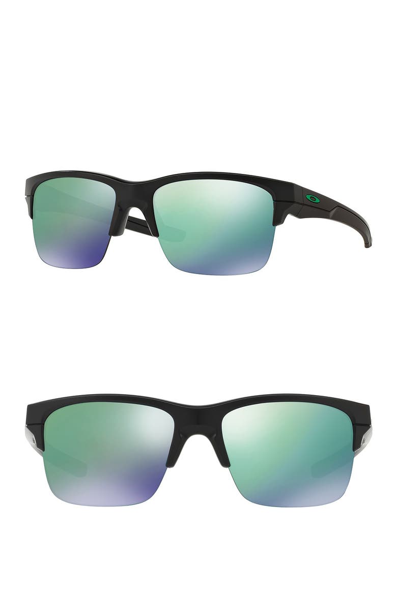 Thinlink 63mm Sunglasses, Alternate, color, MATTE BLACK /JADE IRIDIUM