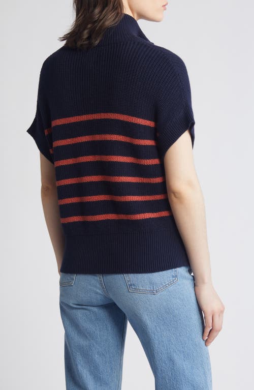 Nic + Zoe Nic+zoe Stripe Shaker Zip Cardigan In Indigo Multi