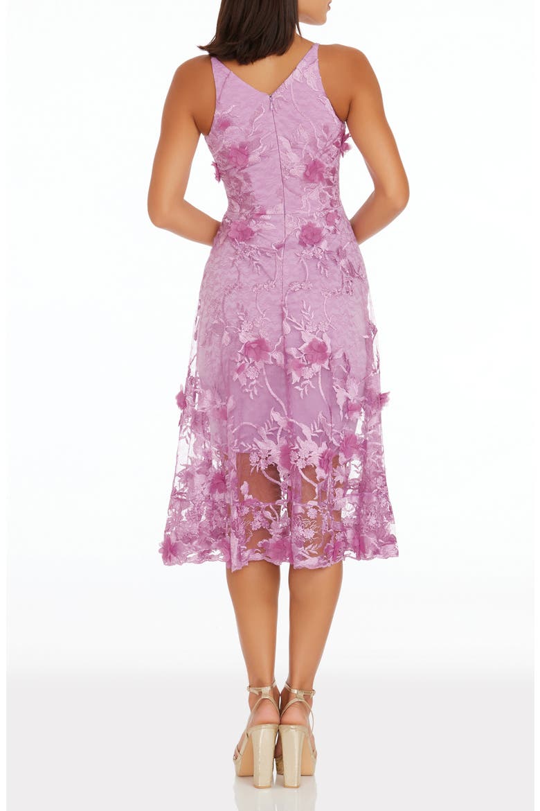 Audrey Embroidered Fit & Flare Dress, Alternate, color, LAVENDER