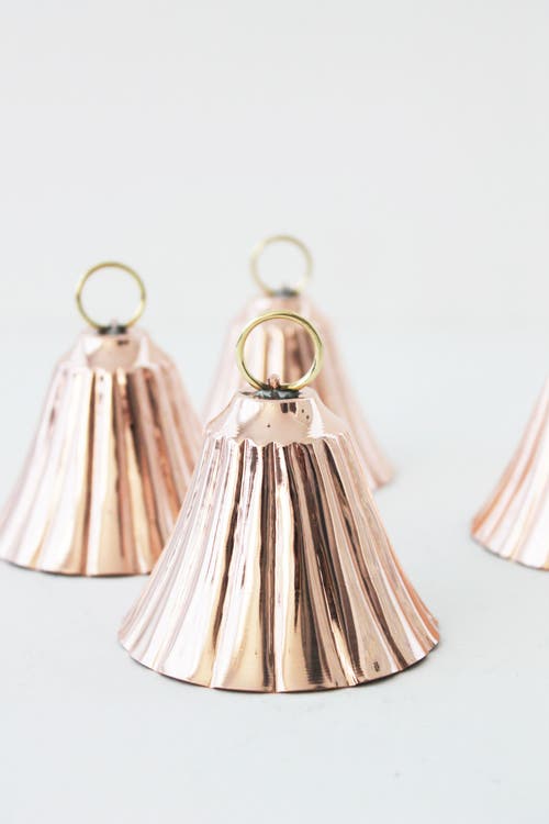 Coppermill Kitchen Vintage Inspired Copper Bell Ornaments In Copper