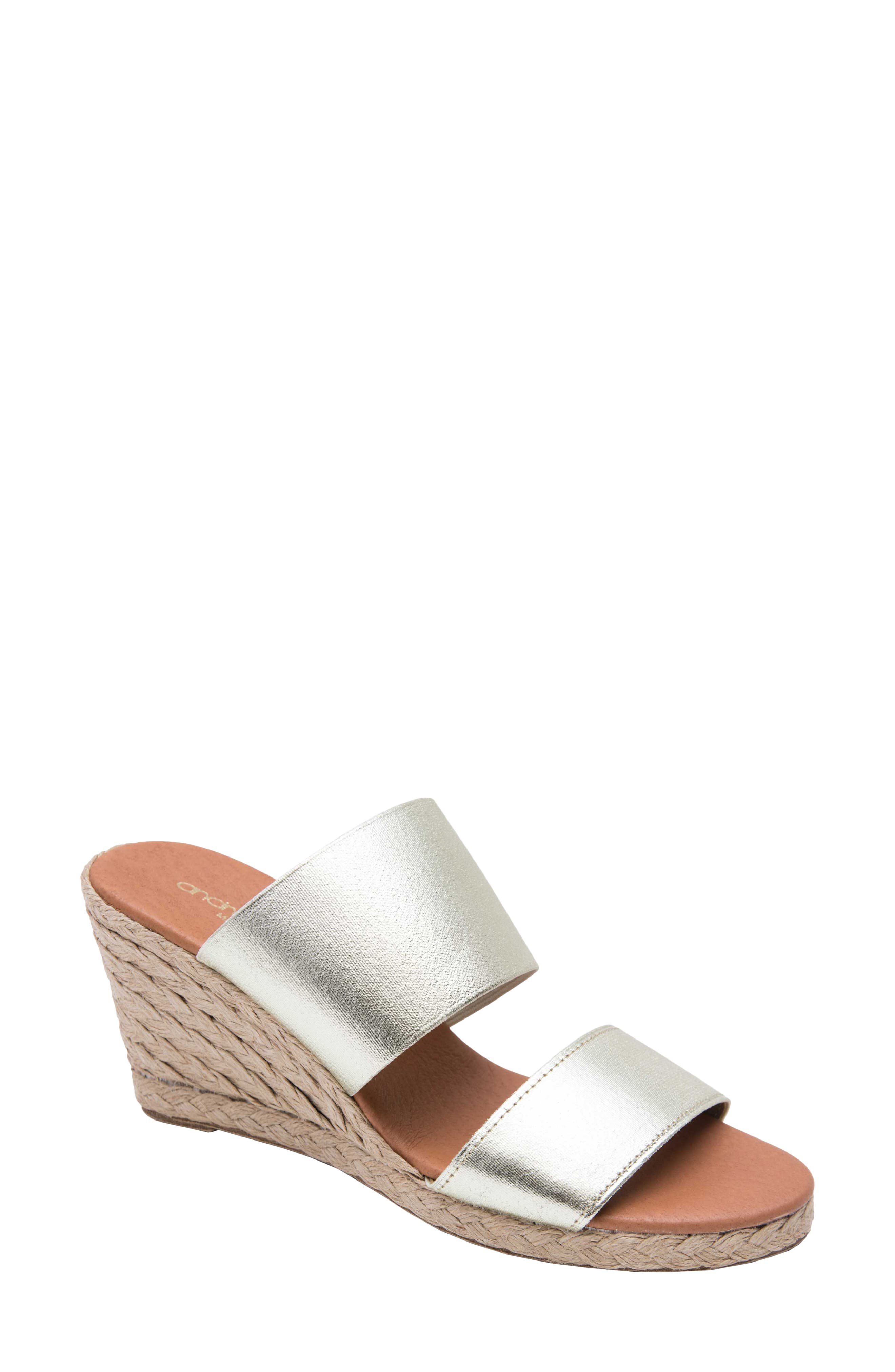 Amalia Strappy Espadrille Wedge Slide Sandal, Main, color, PLATINO FABRIC