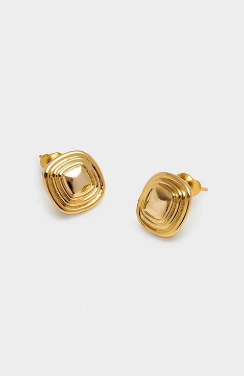 Sofia Button Stud Earrings