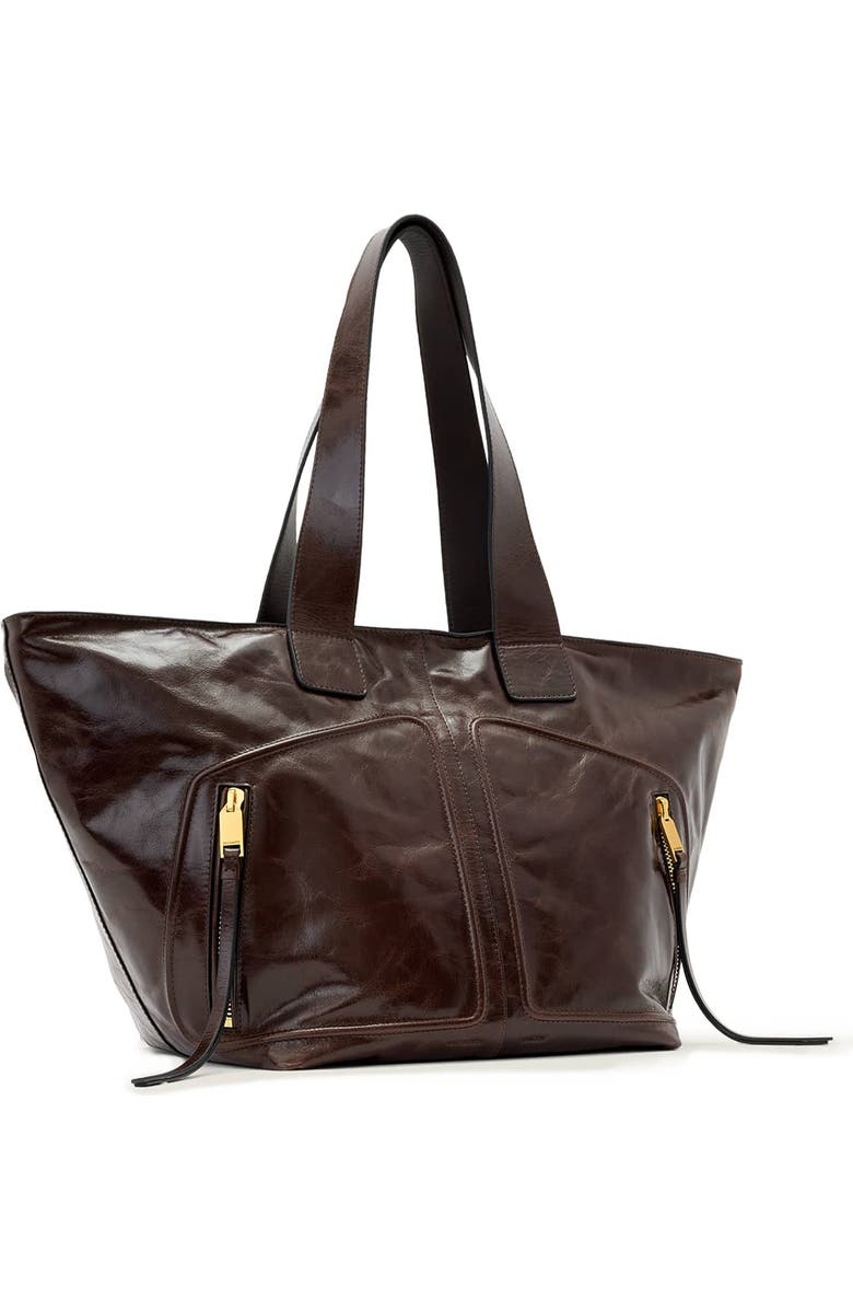 AllSaints Jean Rey Leather Tote, Alternate, color, Cognac Brown