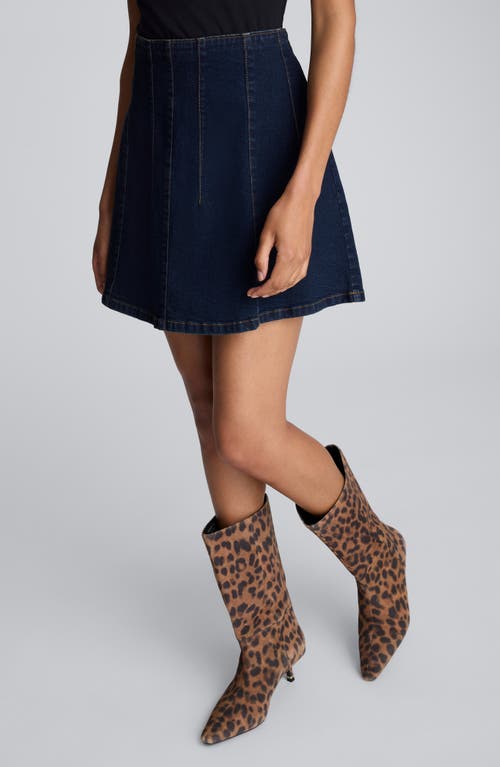 Kenneth Cole Denim Mini Skirt With Seaming Detail In Blue