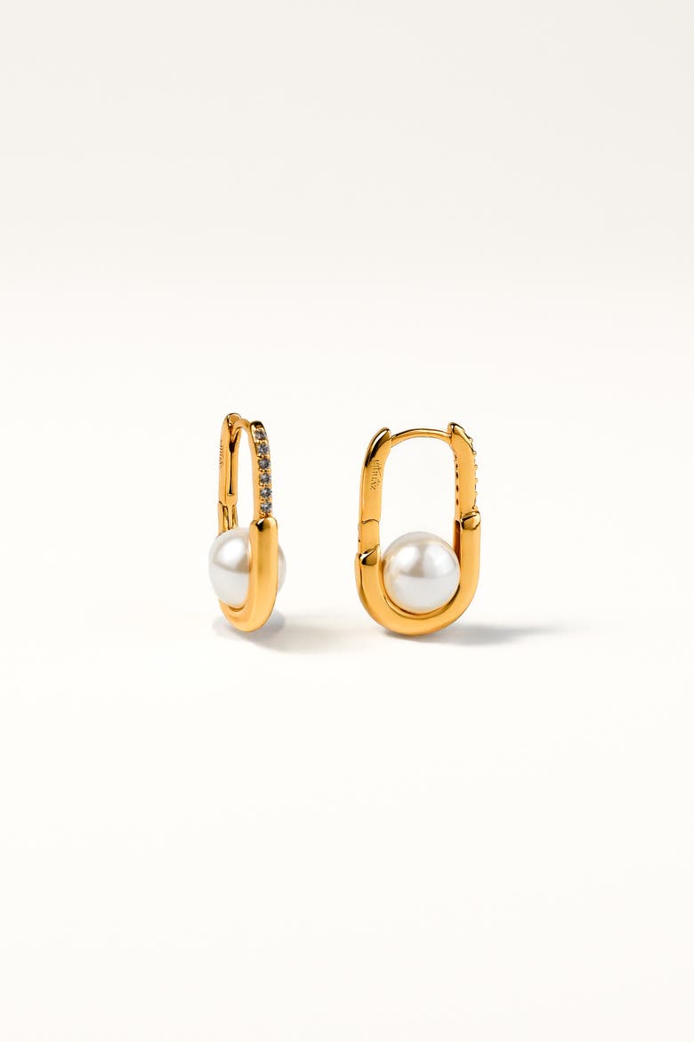 Bold Pearl Hoops, Main, color, Gold