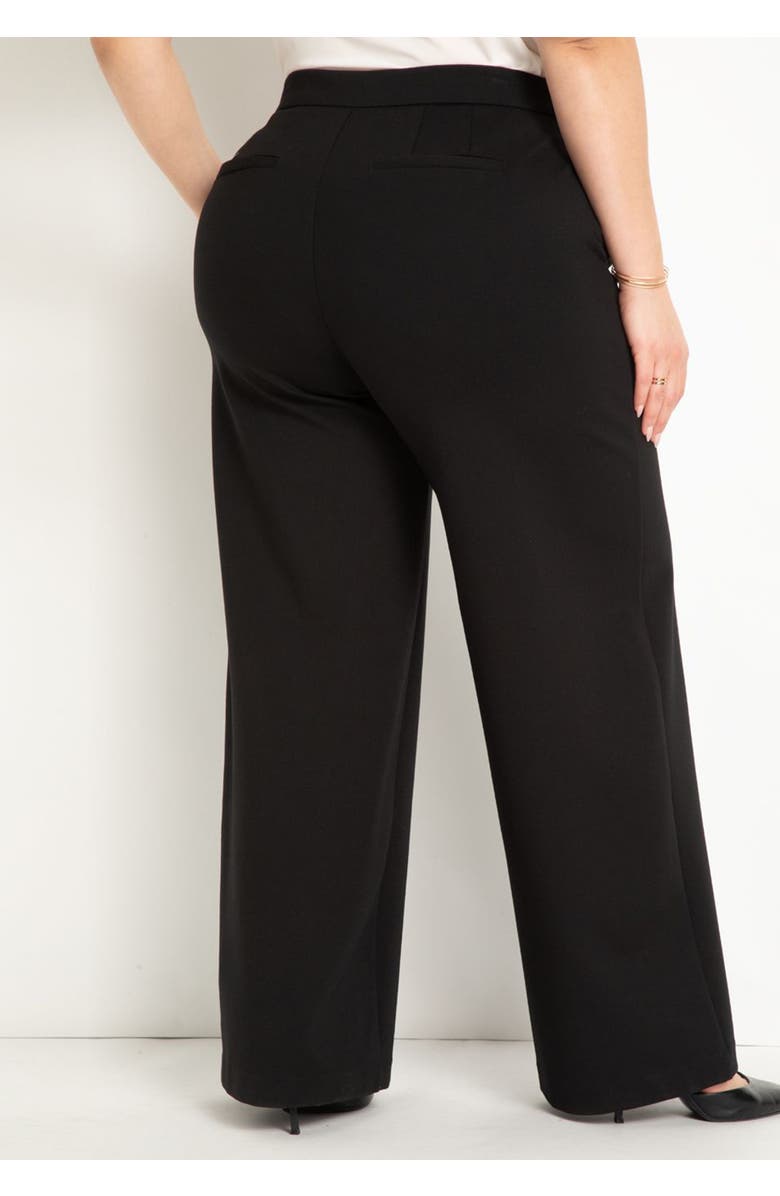 ELOQUII The Ultimate Stretch Wide Leg Pant, Alternate, color, Totally Black