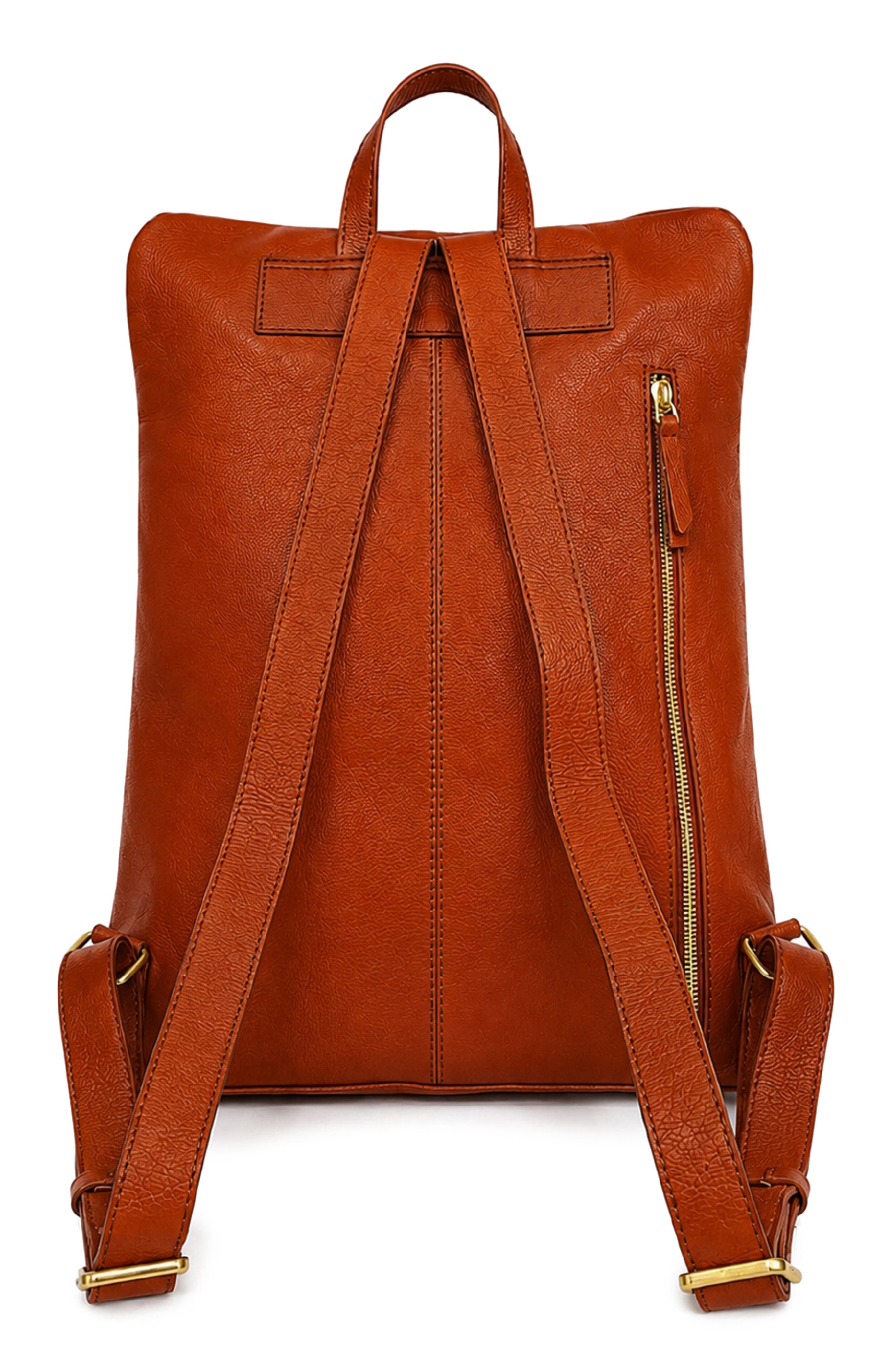 Willow Leather Backpack, Alternate, color, RUST