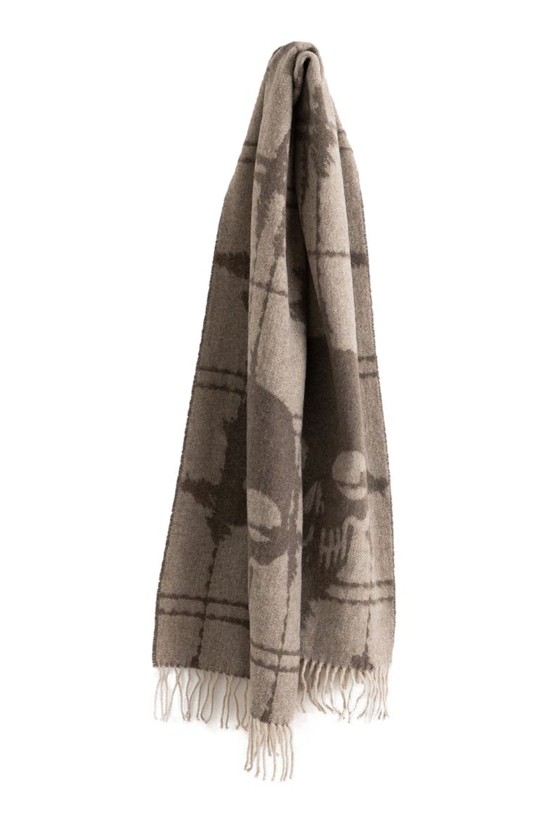 Sutton Skull Scarf, Main, color, Beige