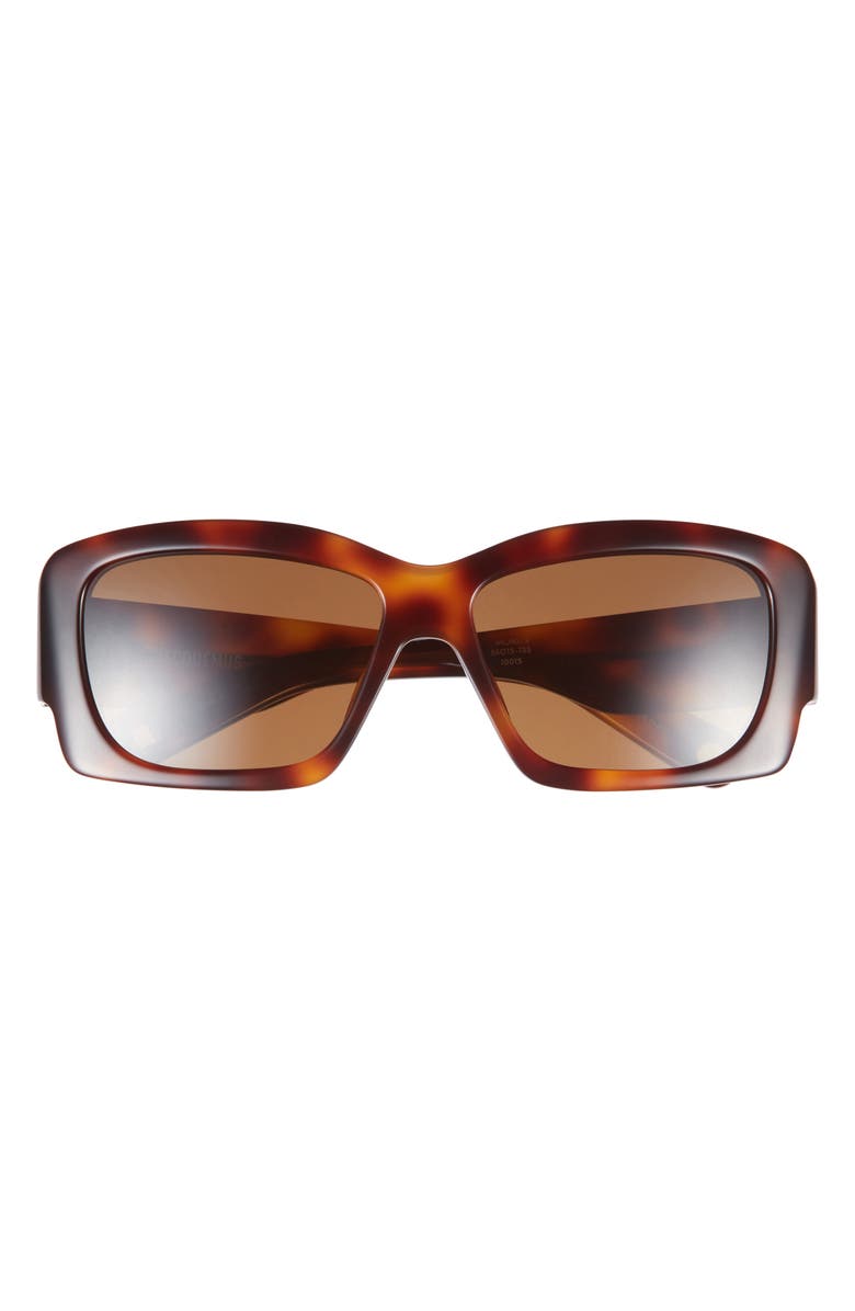 Jacquemus Cruise Square Sunglasses, Main, color, Silver/ Brown
