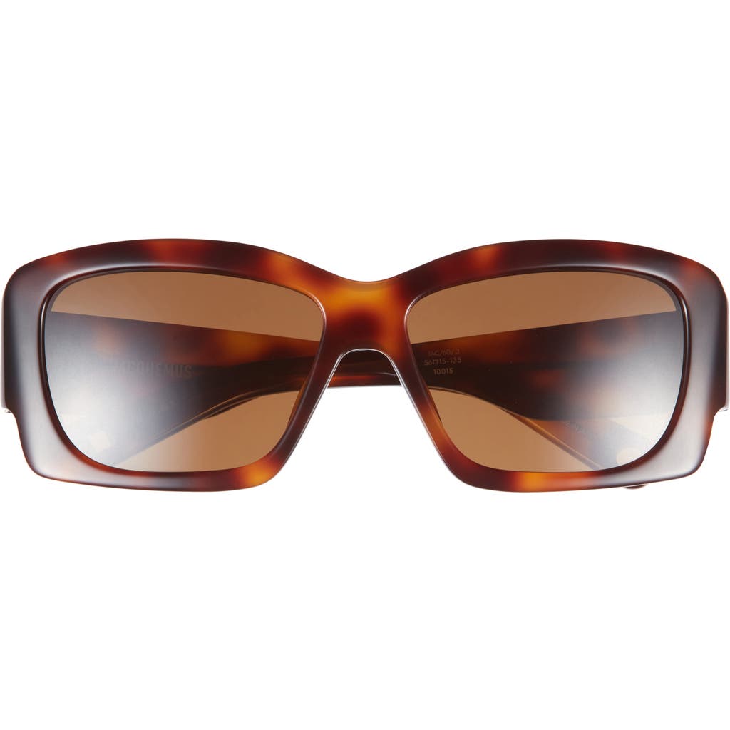 Jacquemus Cruise Square Sunglasses in Silver/Brown  product