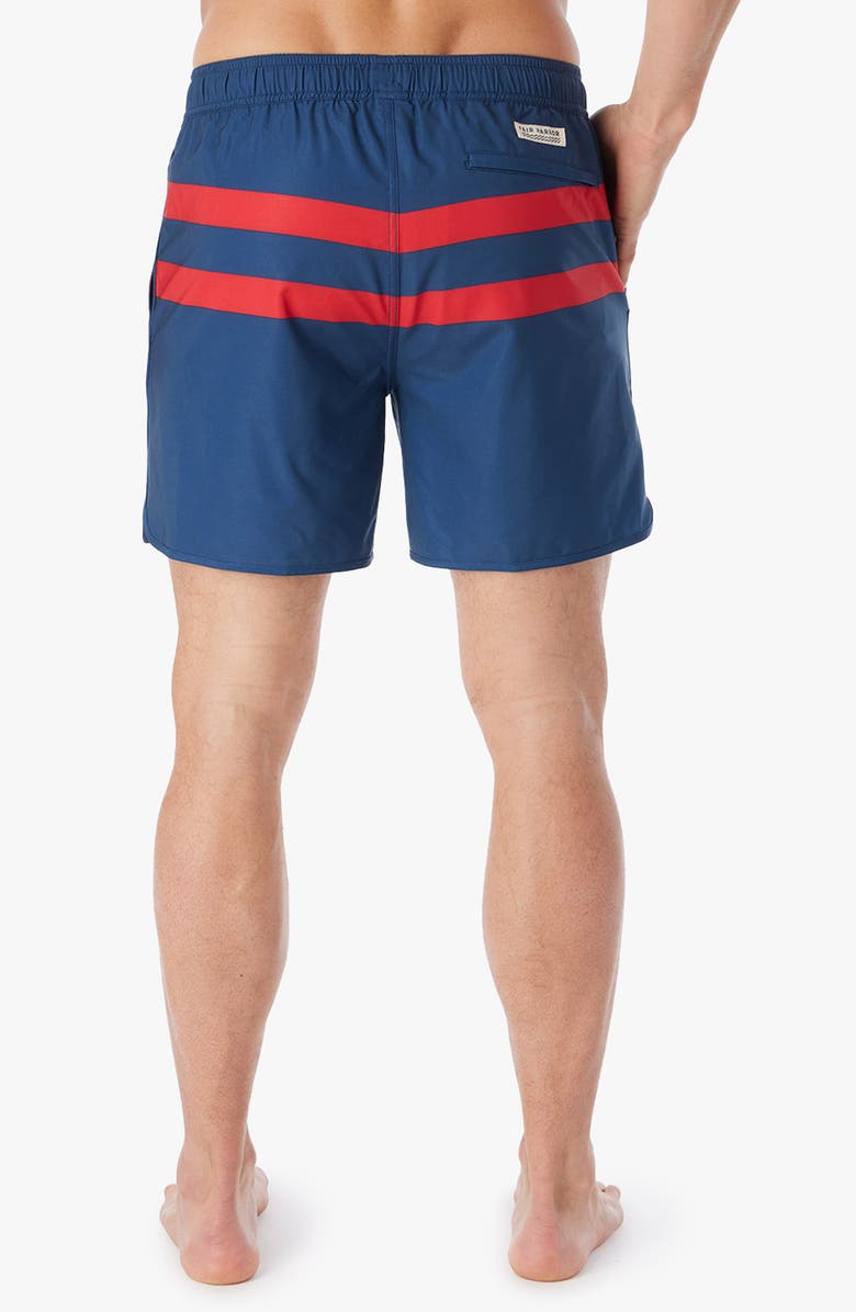 Fair Harbor Anchor Water Repellent Swim Trunks, Alternate, color, Red Stripe