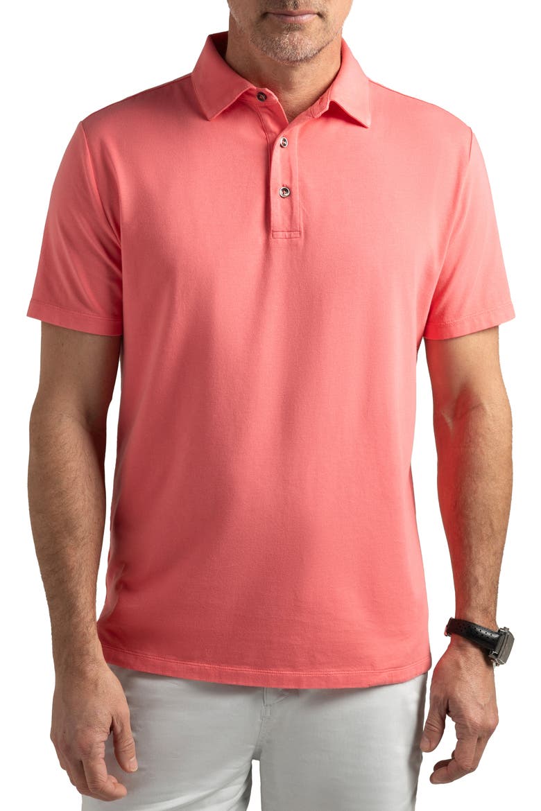 Pinehurst Classic Fit Cotton Blend Golf Polo, Main, color, CAYENNE