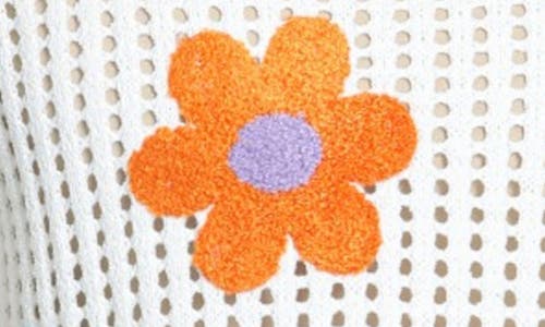 Apny Flora Tape Yarn Sweater In White Multi