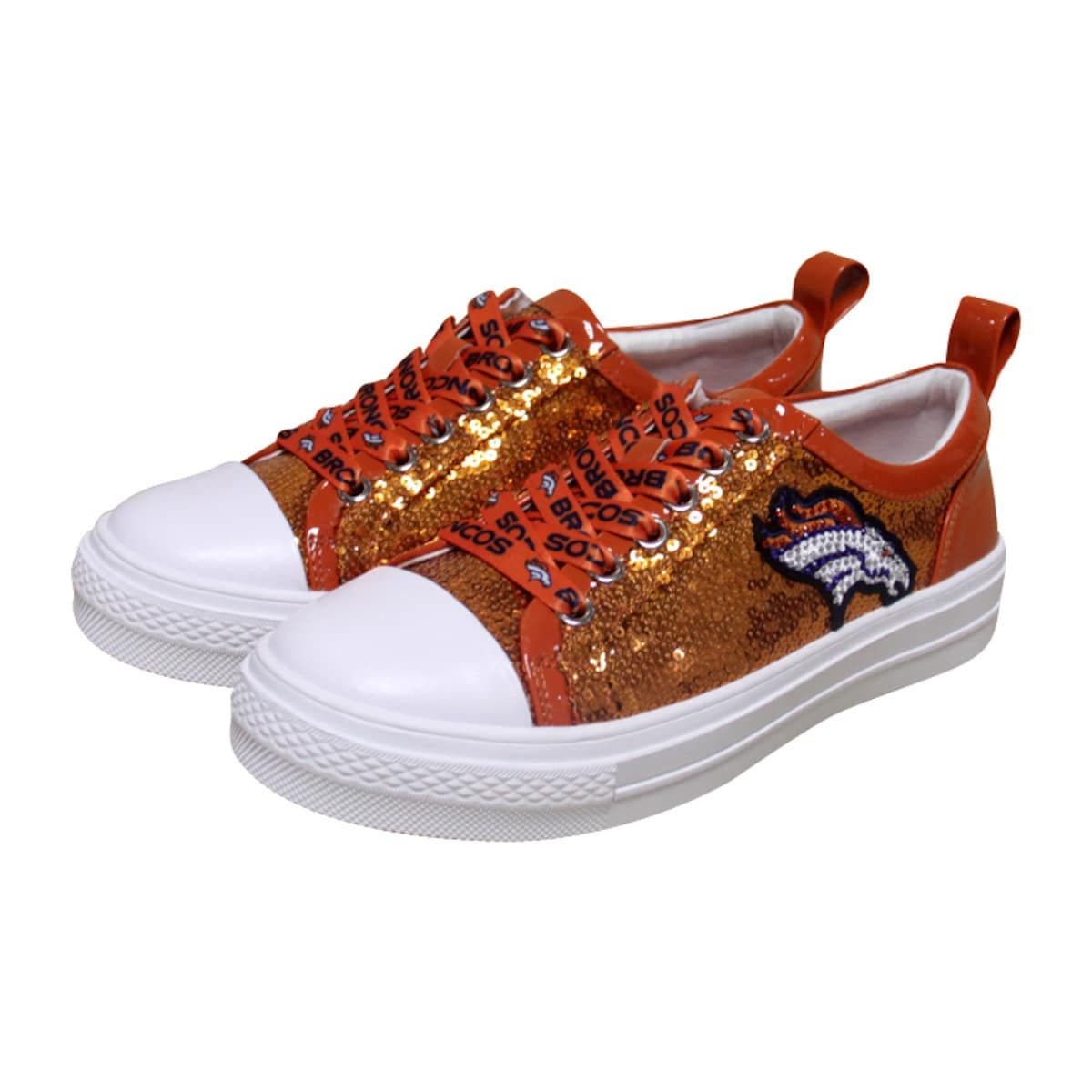 CUCE Women's Cuce Orange Denver Broncos Team Sequin Sneakers, Main, color, 