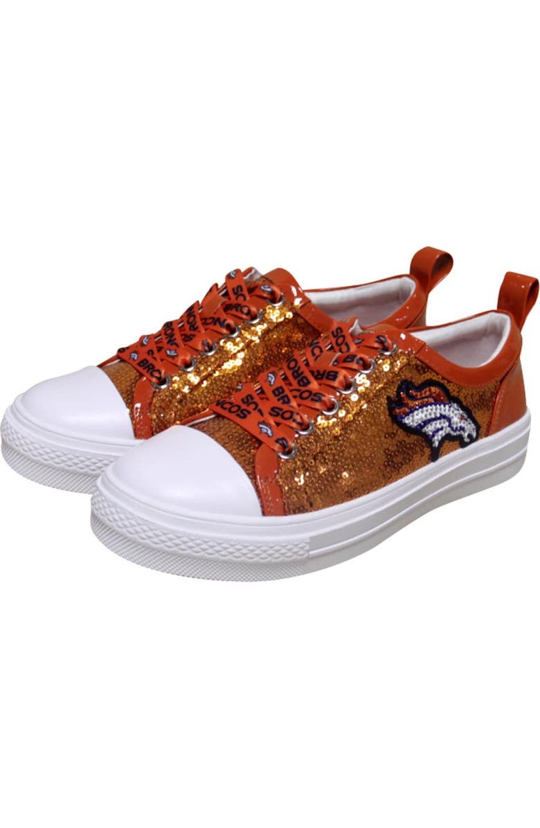 CUCE Women's Cuce Orange Denver Broncos Team Sequin Sneakers, Main, color,