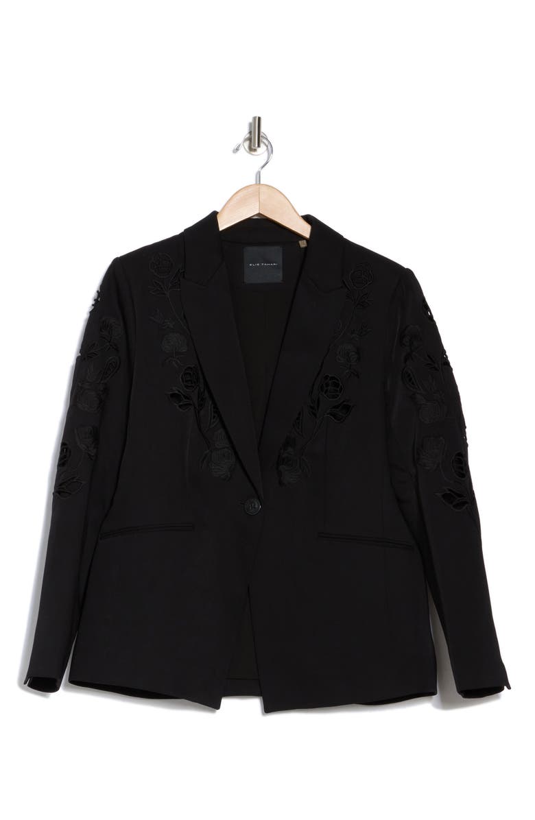 Elie Tahari The Blair Blazer, Alternate, color, Noir