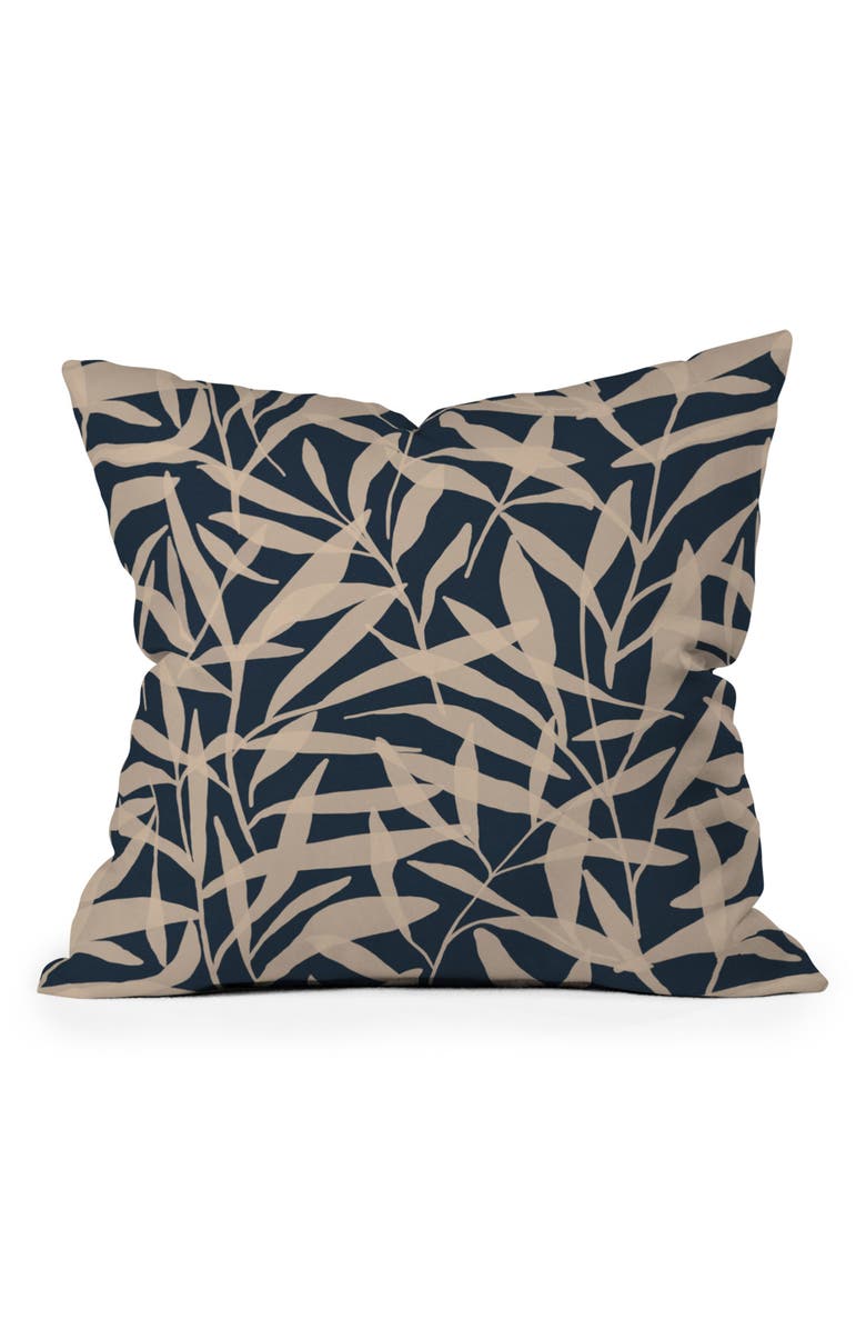 Deny Designs Leaf Print Throw Pillow, Main, color, Blue