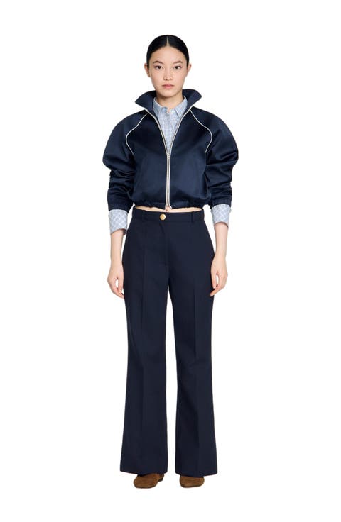 Wide-leg Wool Trousers