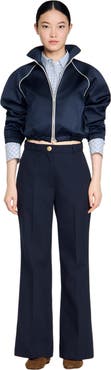 SANDRO Wide-leg Wool Trousers