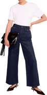 MINT VELVET Dark Indigo Patch Pocket Wide Leg Crop Jeans